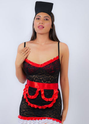 Lace Fitted Chemise With Ribbon Lace - Cladiva